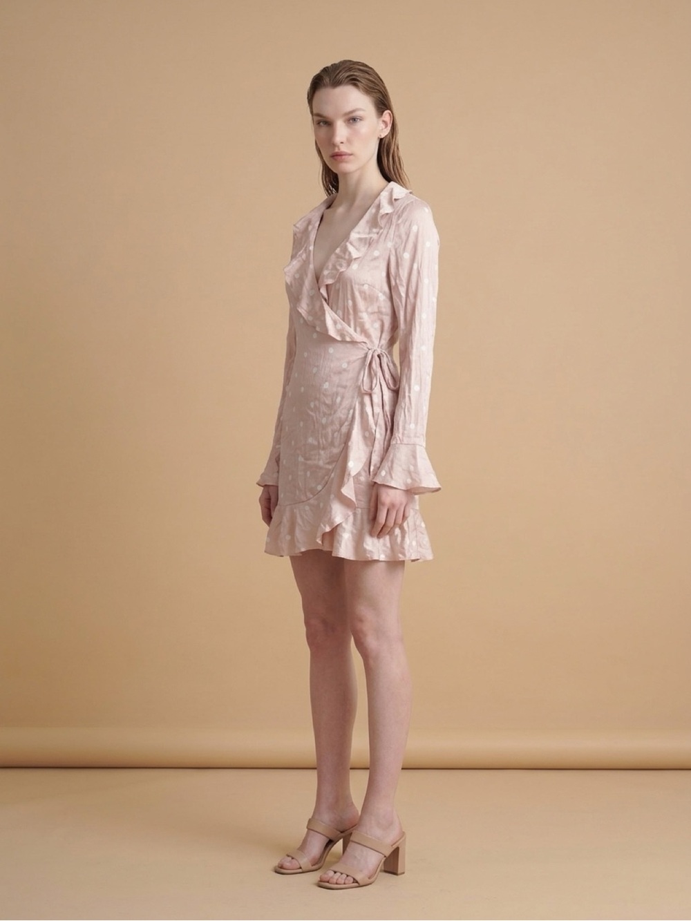 Urban Outfitters pink polka dot dress